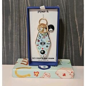 Piper K Key Chain Bag Charm Novelty Lucky Symbols 8 Ball Keychain Charm